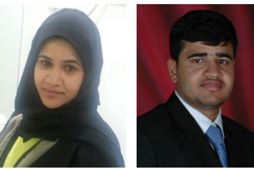 اليمين: السيد منير حبيب، اليسار: السيدة منيرة حبيب